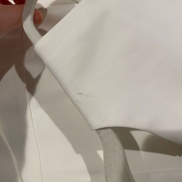 Alice + Olivia Kelsey Asymmetrical Drape Dress in White Size 8 - Picture 8 of 11